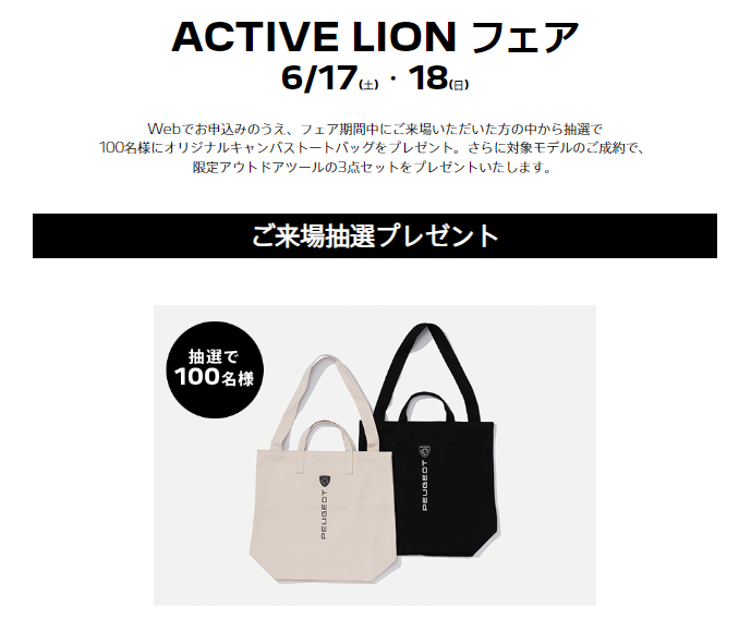 ACTIVE　LIONフェア　6/17(土)・18(日)開催！！